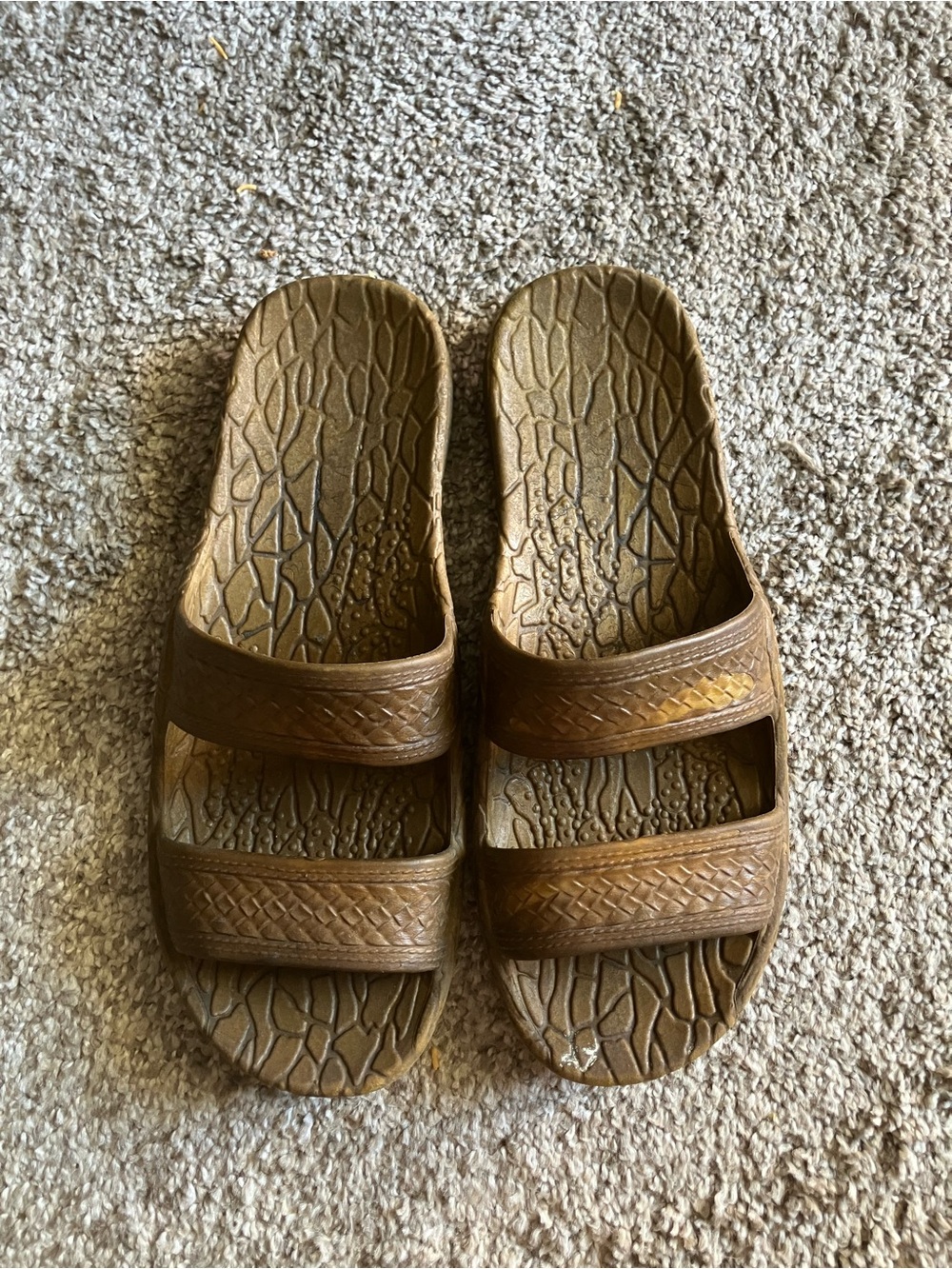 Pali Hawaii Brown Double-Strap Women's Slide Sandals